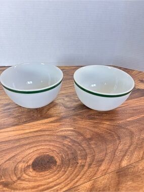 Williams Sonoma Brasserie Green Rim Soup Cereal Bowl Made Japan 5.5” Set of 2
